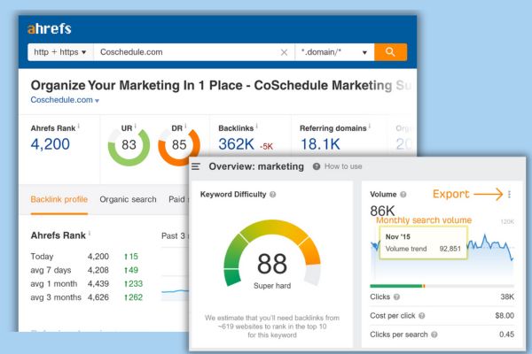The oustandings features of Ahrefs