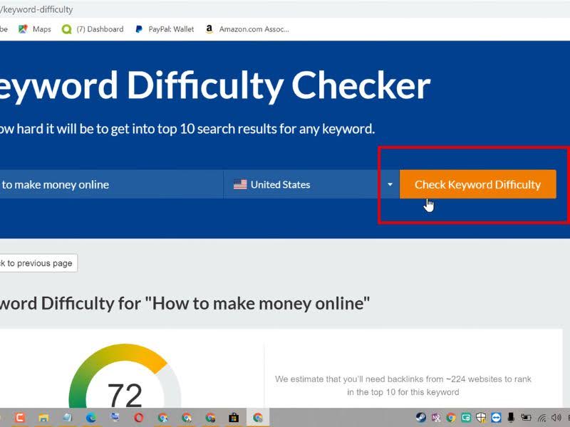Evaluate competition with keyword difficulty Ahrefs tool