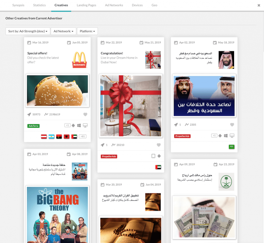 anstrex push ads spy tool