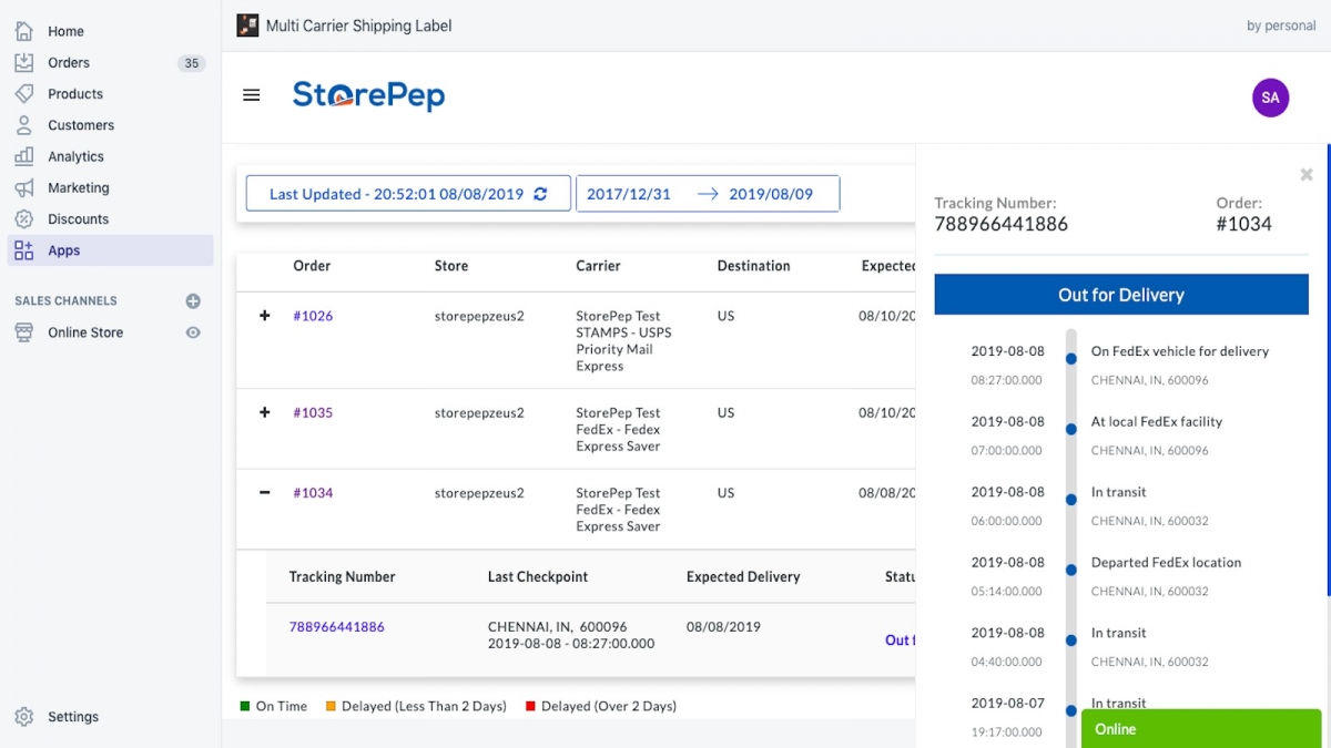 multi carrier shipping label