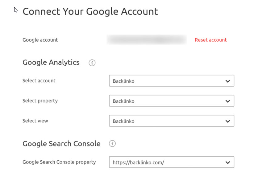 Organic Traffic insights - Connect Google Analytics and Google Search Console accounts