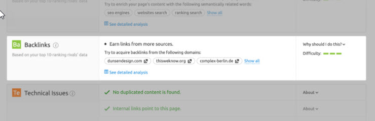 On-page SEO checker backlinks