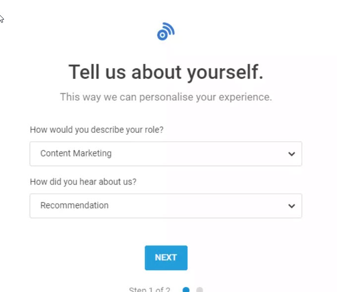 Register for buzzsumo account
