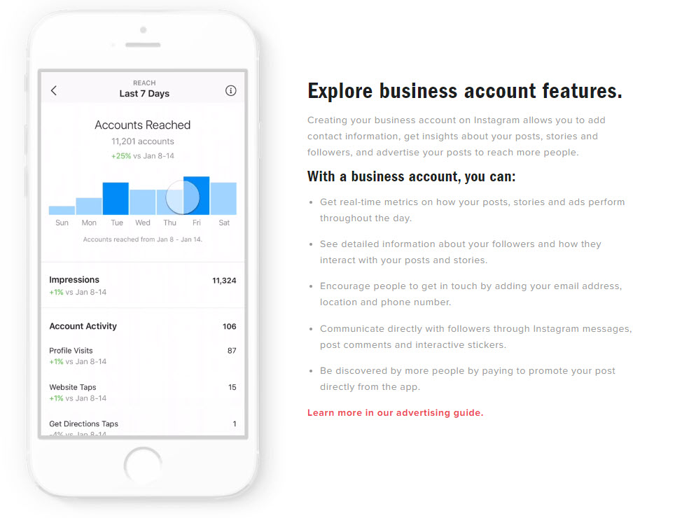 Facebook business link instagram
