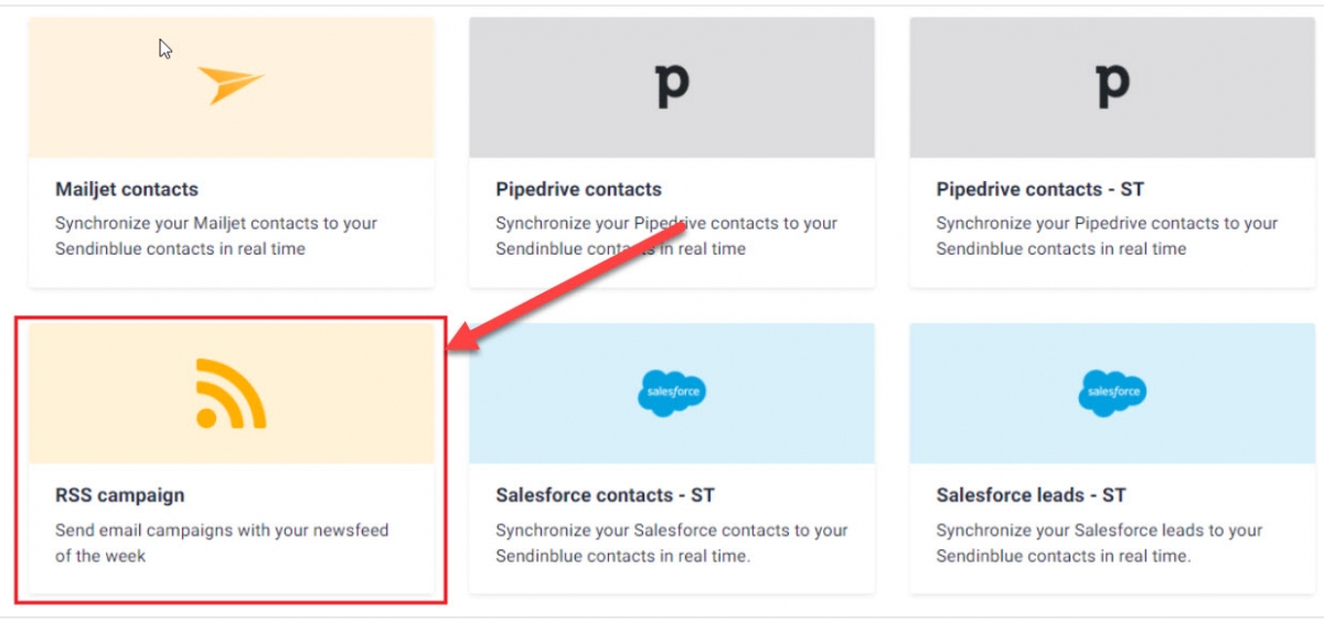 create emailing campaign rss feed