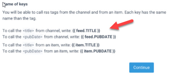 create sendinblue rss feed