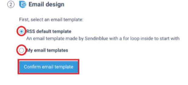create sendinblue rss email design