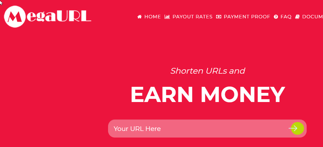 make money with shortened megaurl link page