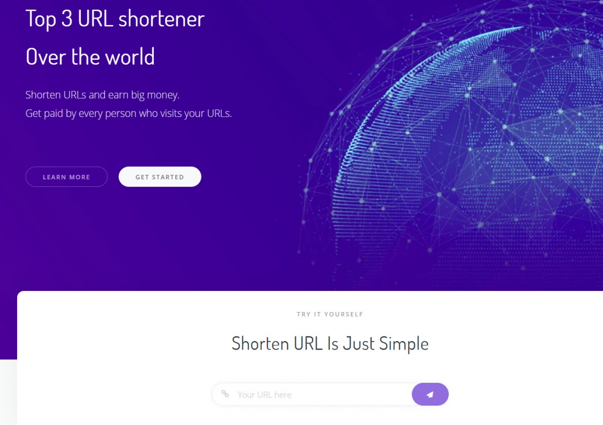 Money page shortens reputable links