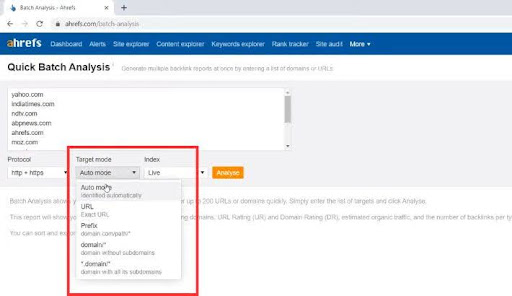 Batch Analysis Ahrefs offers quick backlink evaluations