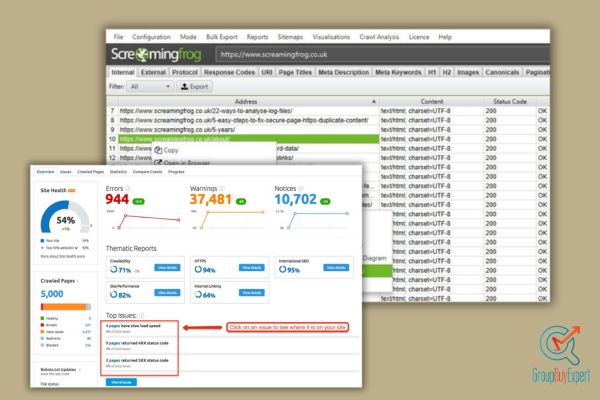 Evaluate Screaming Frog and SEMrush 