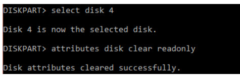the disk is write protected