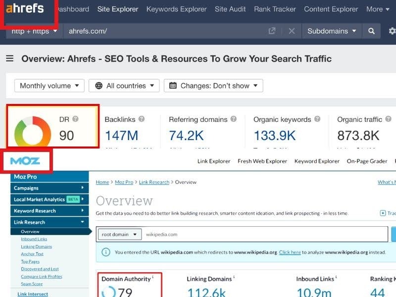 How does ahrefs dr compare to da clearly?