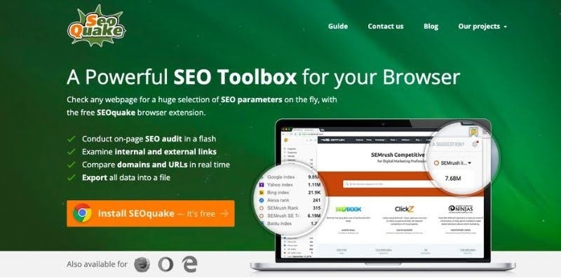 Seoquake tool for SEOers